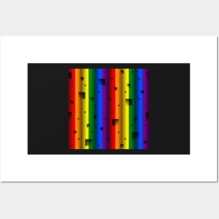 LGBTI flag colors seamless pattern (bars and squares) Posters and Art